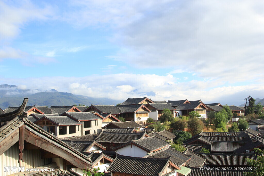 古村落风貌 屋顶错落有致