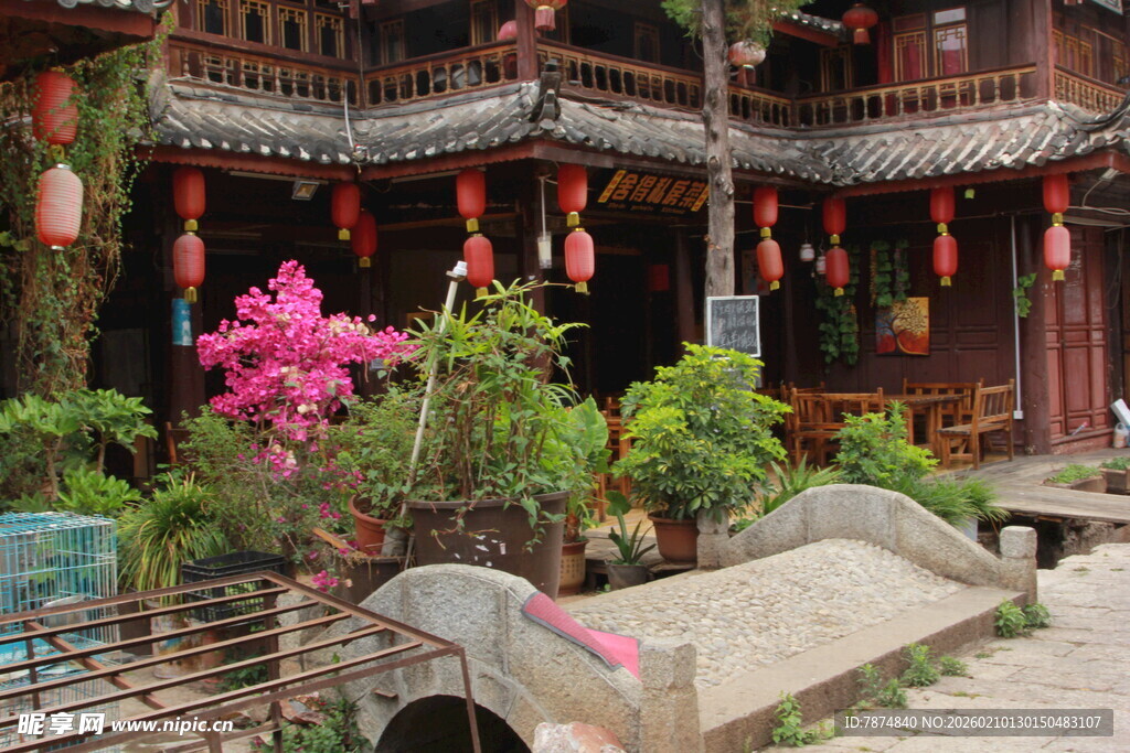 古雅庭院中的中式景致