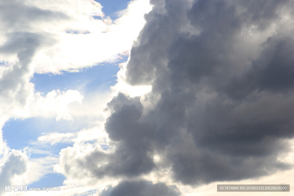 天空中厚重的灰白云层