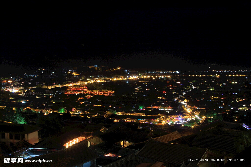 城市璀璨夜景俯瞰图