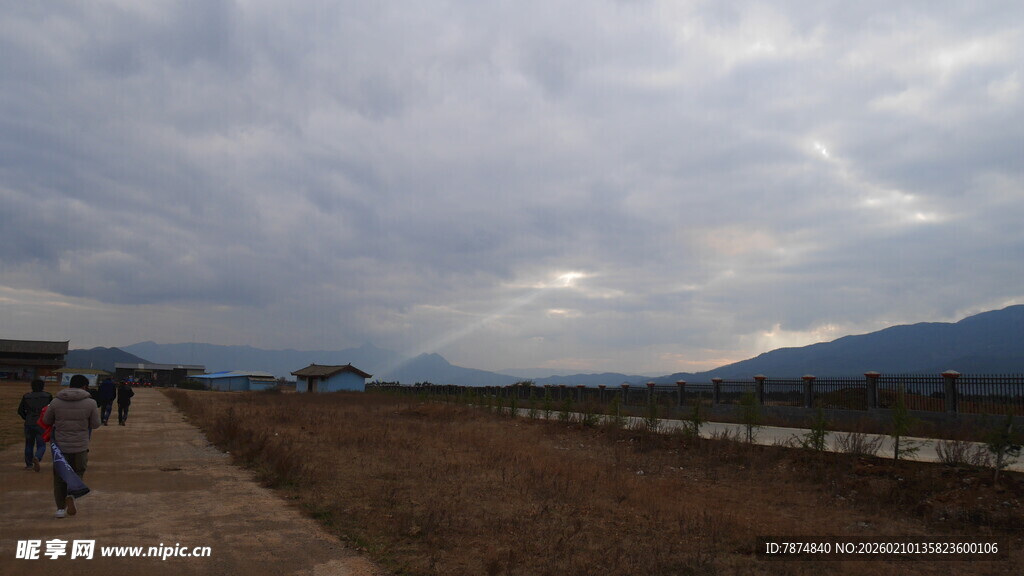 乡间小道上的漫步风景