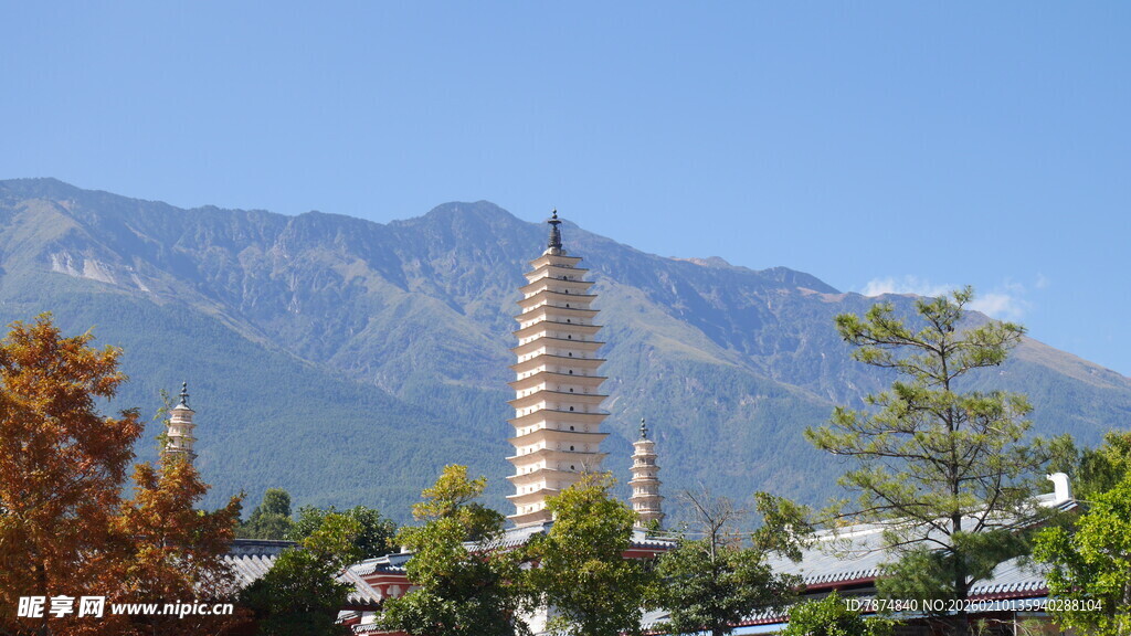 大理崇圣寺三塔风景