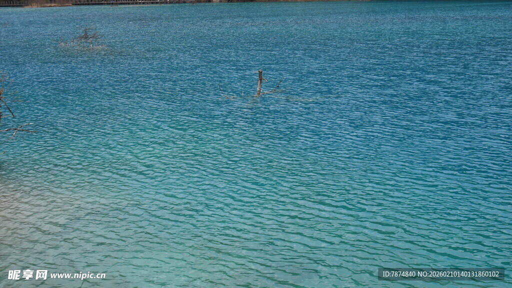 清澈蓝绿色海水美景
