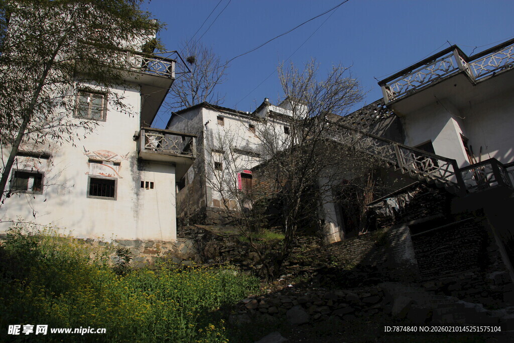 古朴村落建筑风景