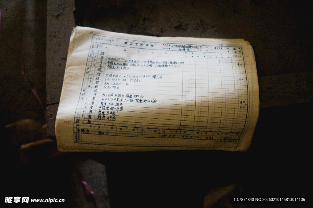 旧纸张上的岁月痕迹