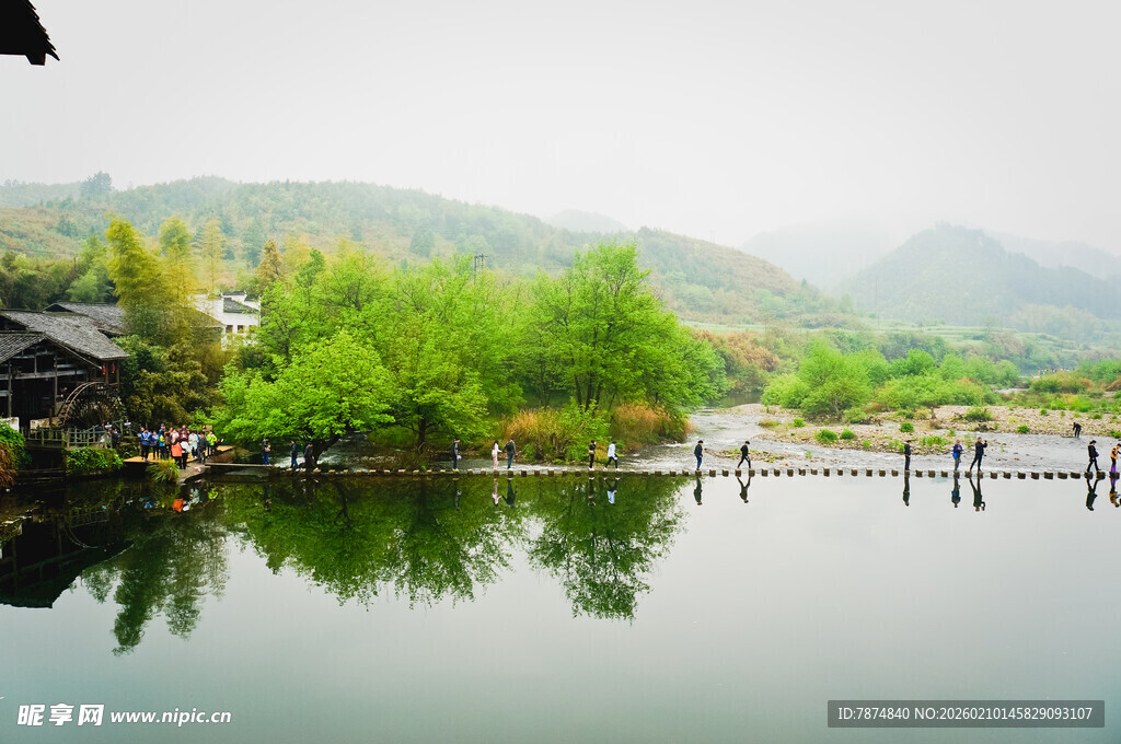 江南水乡湖畔静谧美景