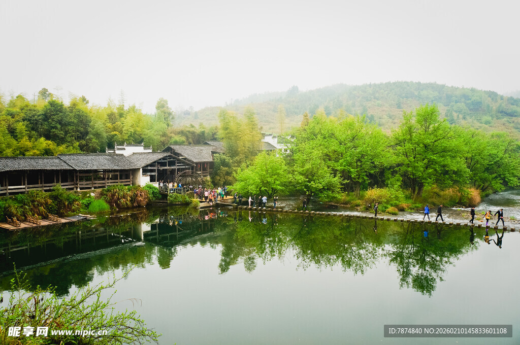 江南水乡湖畔秀丽风光