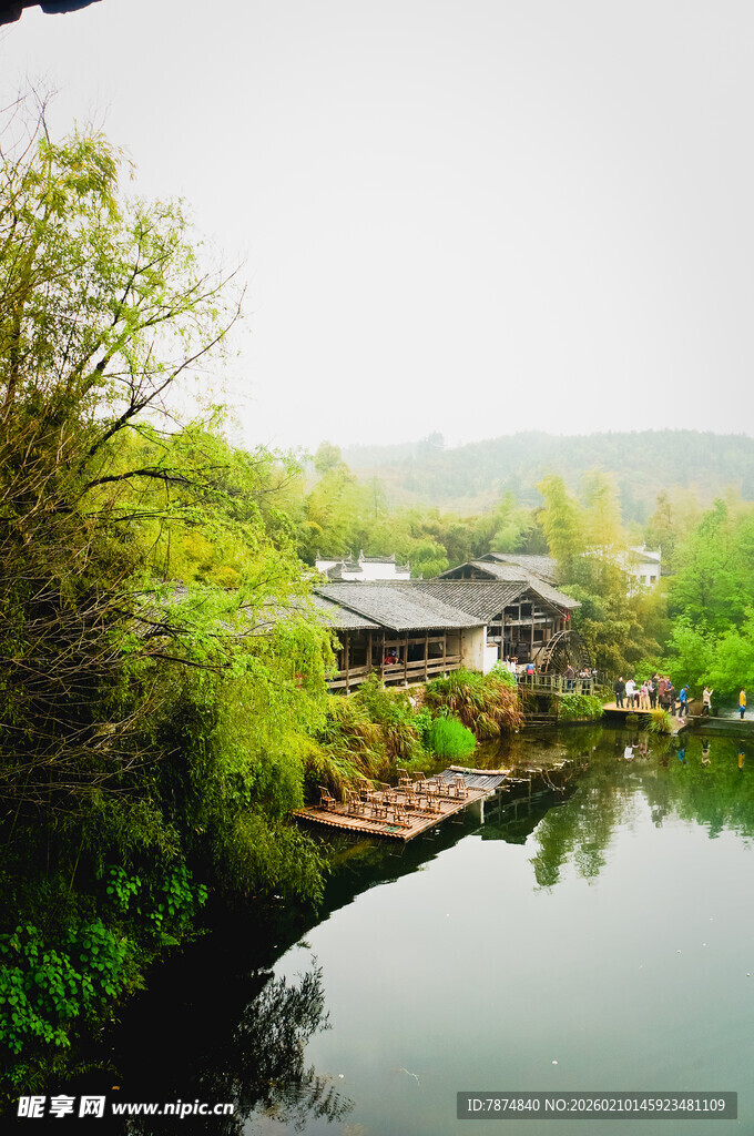 烟雨江南水乡景致