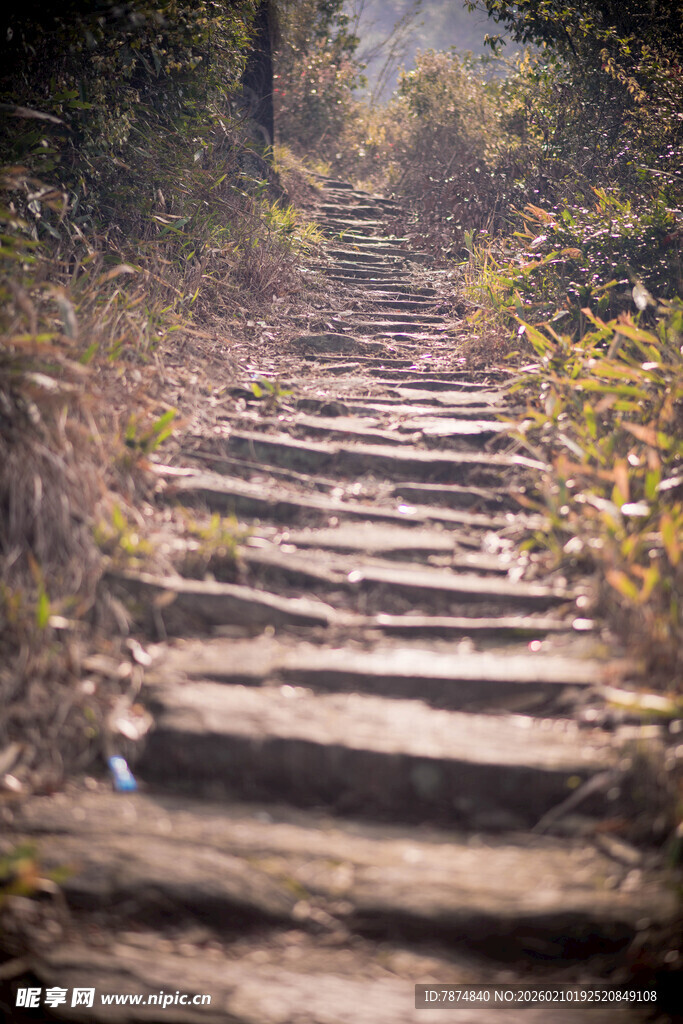 婺源山间石阶小径 秋意盎然