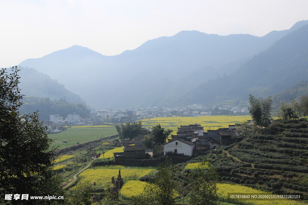婺源山间梯田村落美景