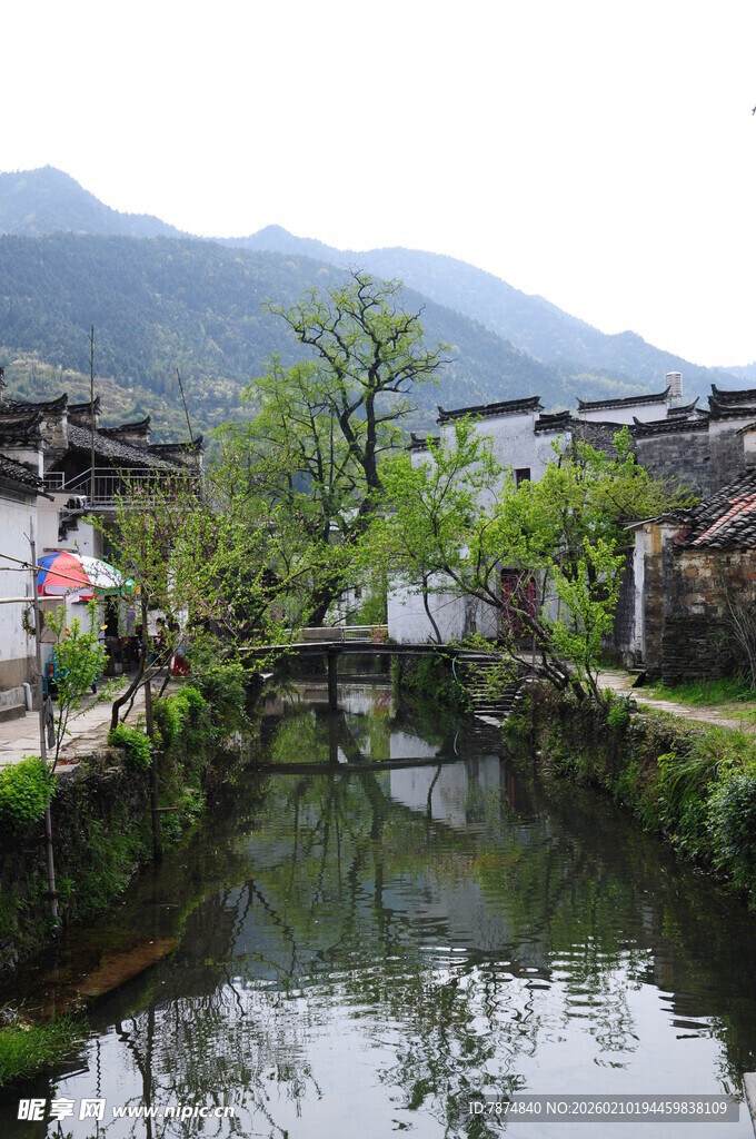 婺源江南水乡古村小桥流水景