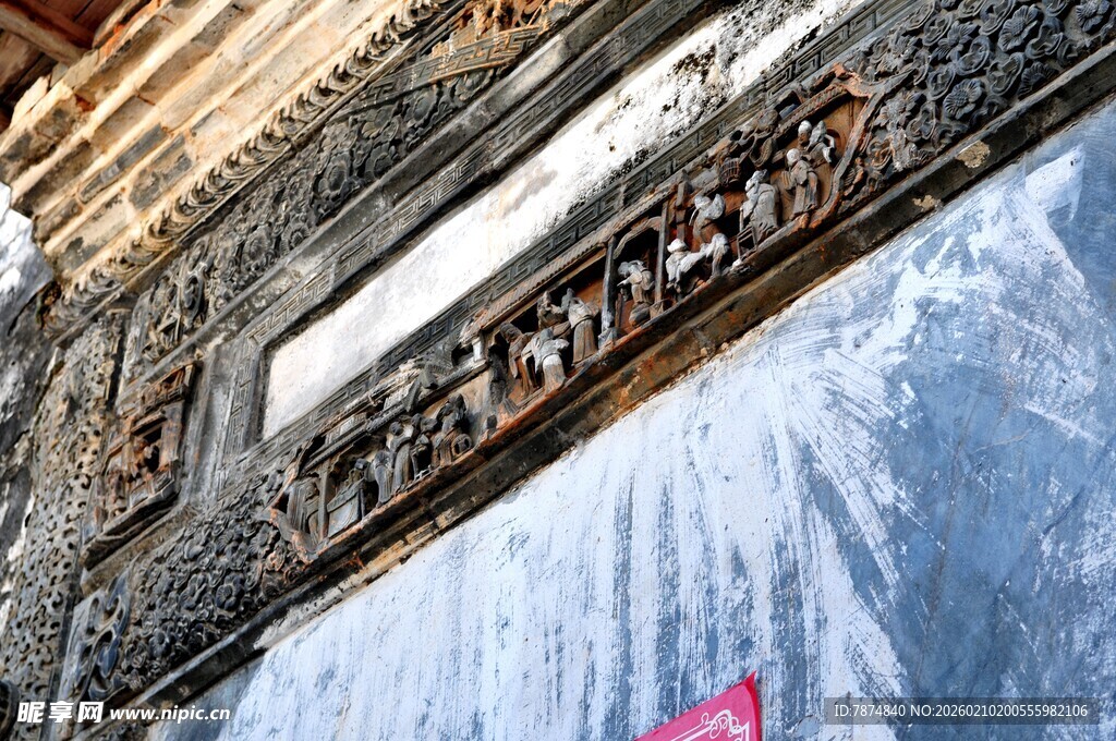 婺源精美传统建筑雕刻细节