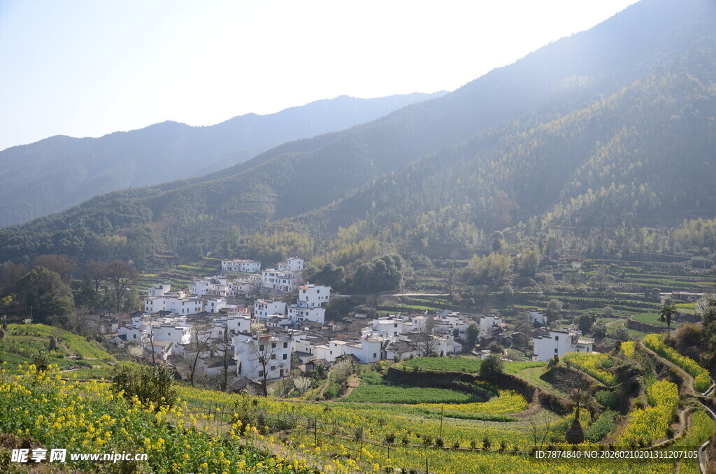 婺源山间村落 梯田环绕的美景
