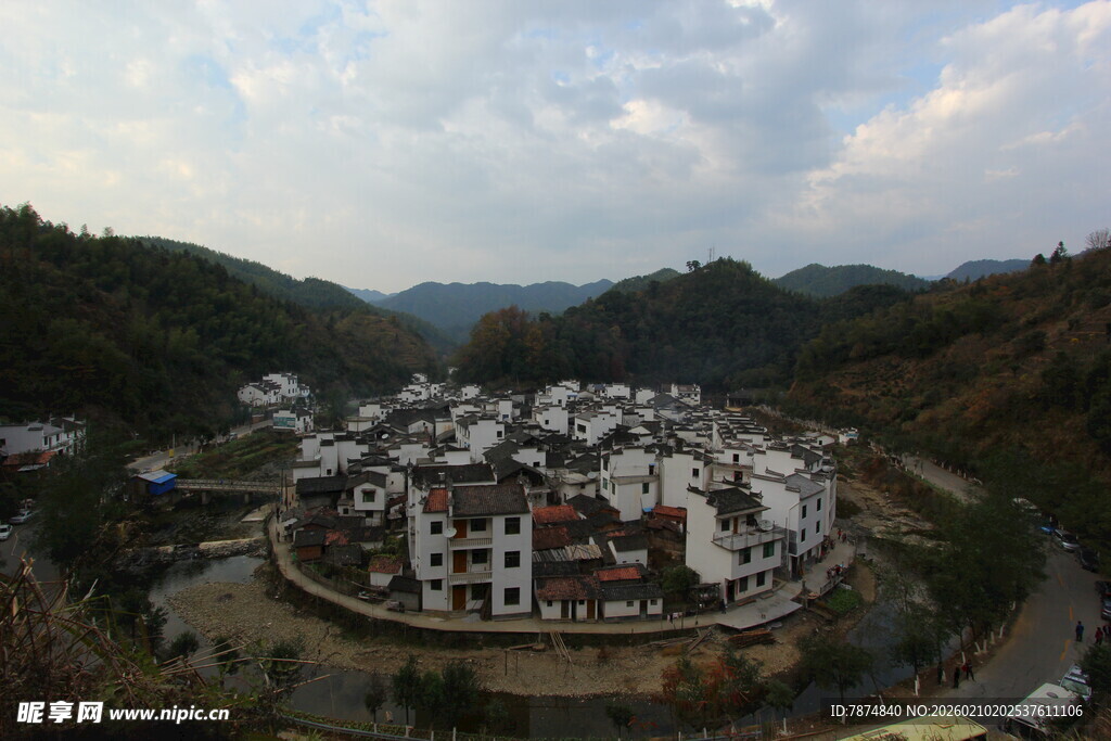 婺源婺源山村聚落全景图