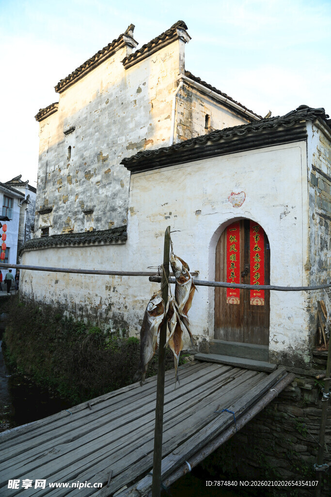 婺源江南水乡古宅临水景致