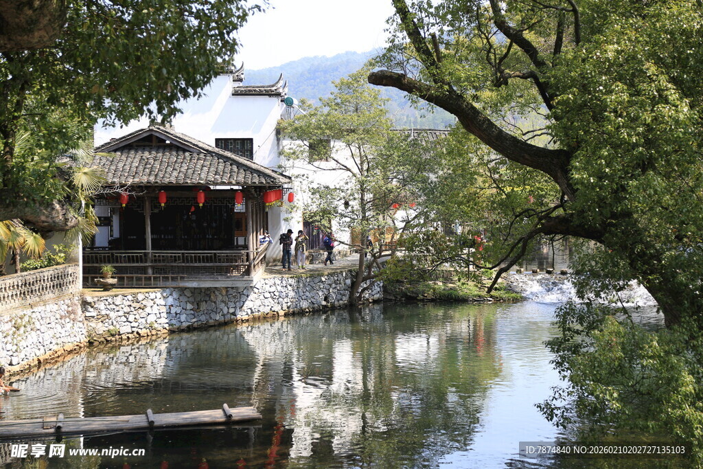 婺源江南水乡河畔古景