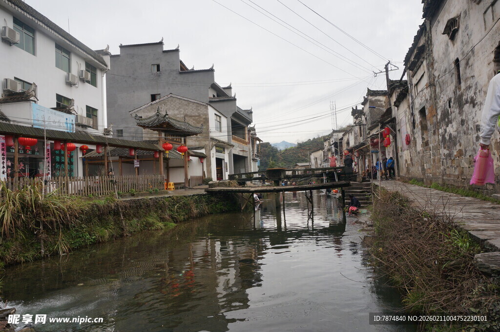 婺源江南水乡古镇小河风景