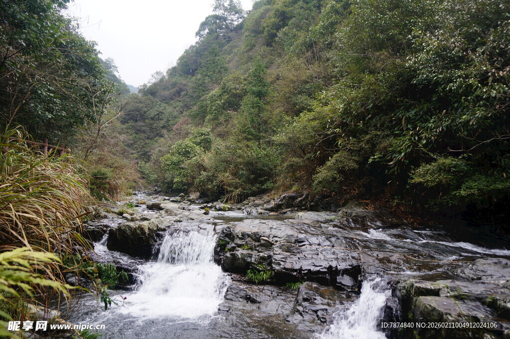 婺源山间溪流潺潺 绿意盎然