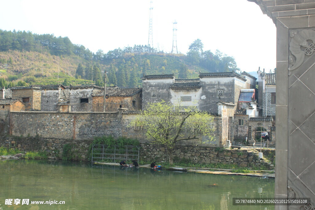 婺源江南水乡古朴村落景致