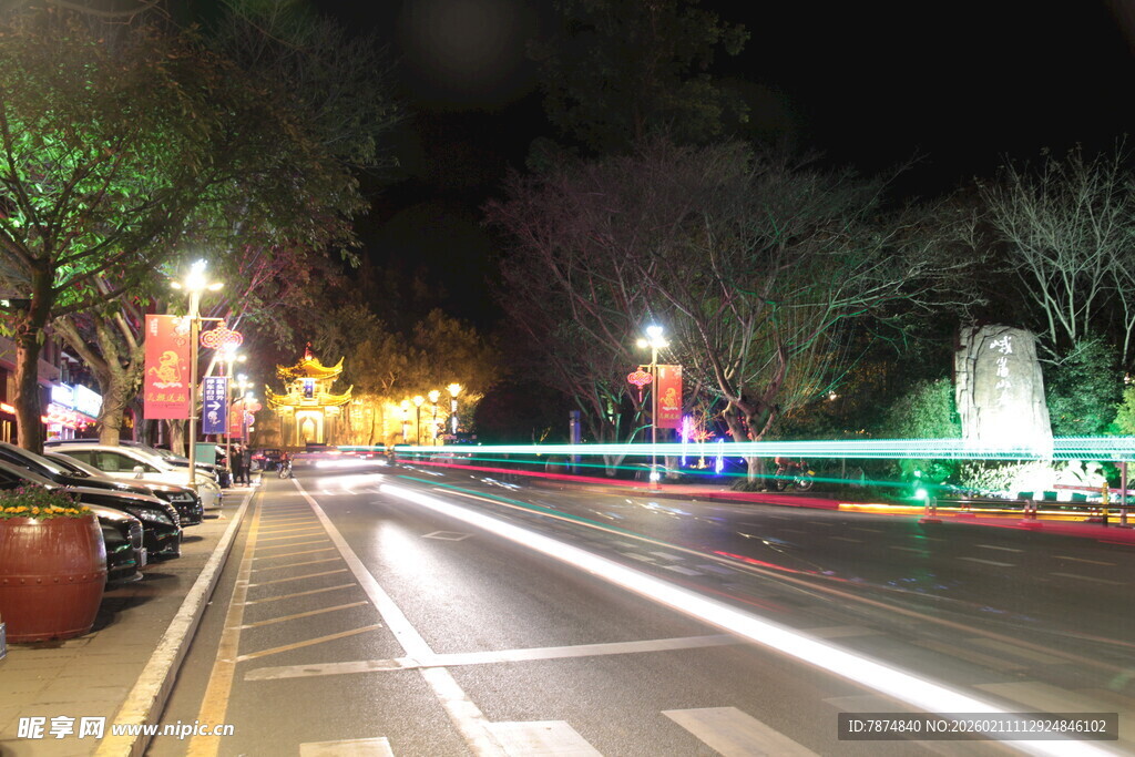 城市夜景道路灯光绚丽