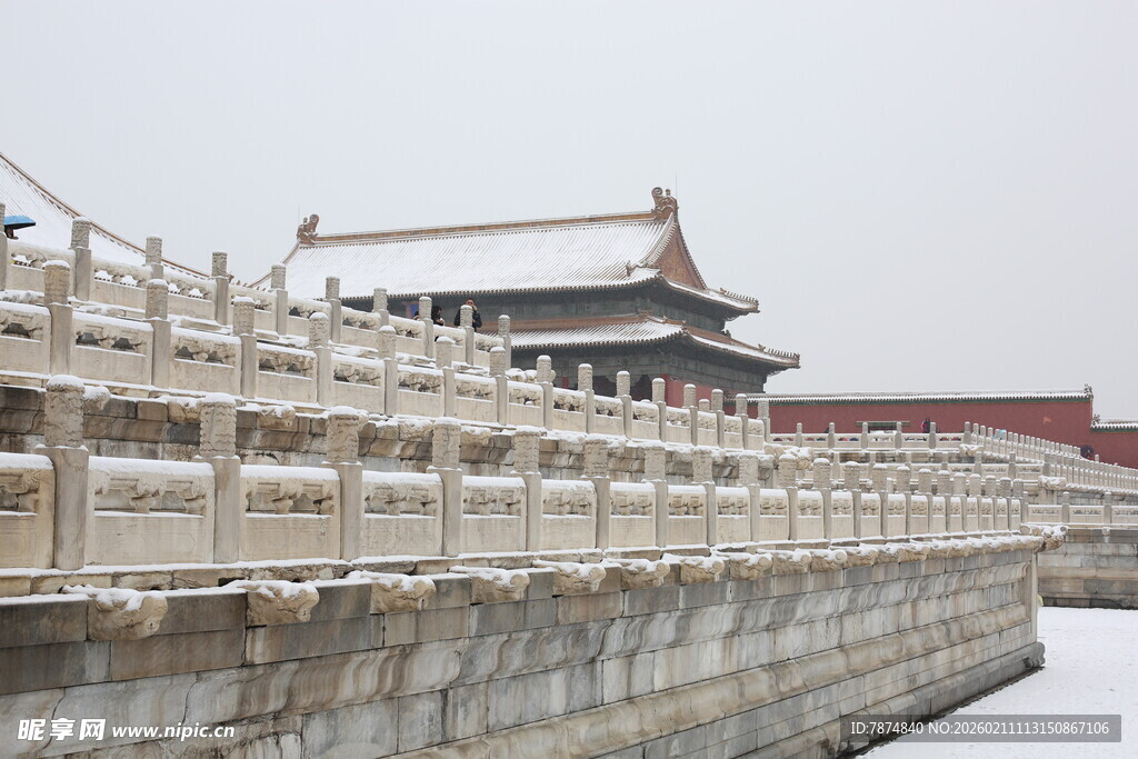 雪后故宫城墙景观
