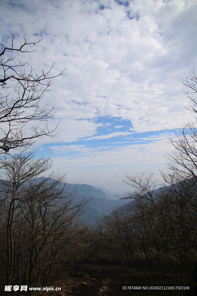 山间冬日景色