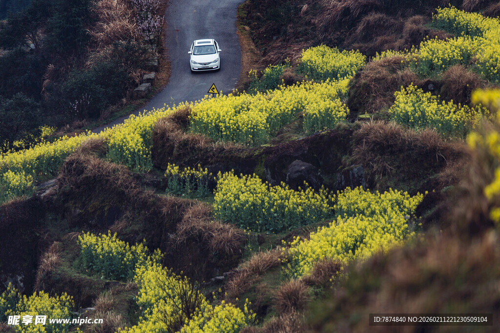 婺源山间公路上的自驾风景