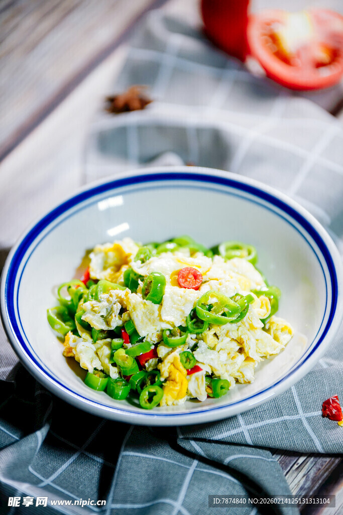 美味青椒炒蛋 色泽诱人