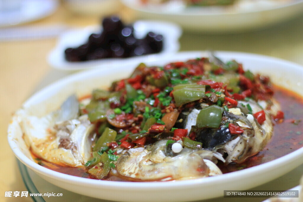 剁椒鱼头美食特写
