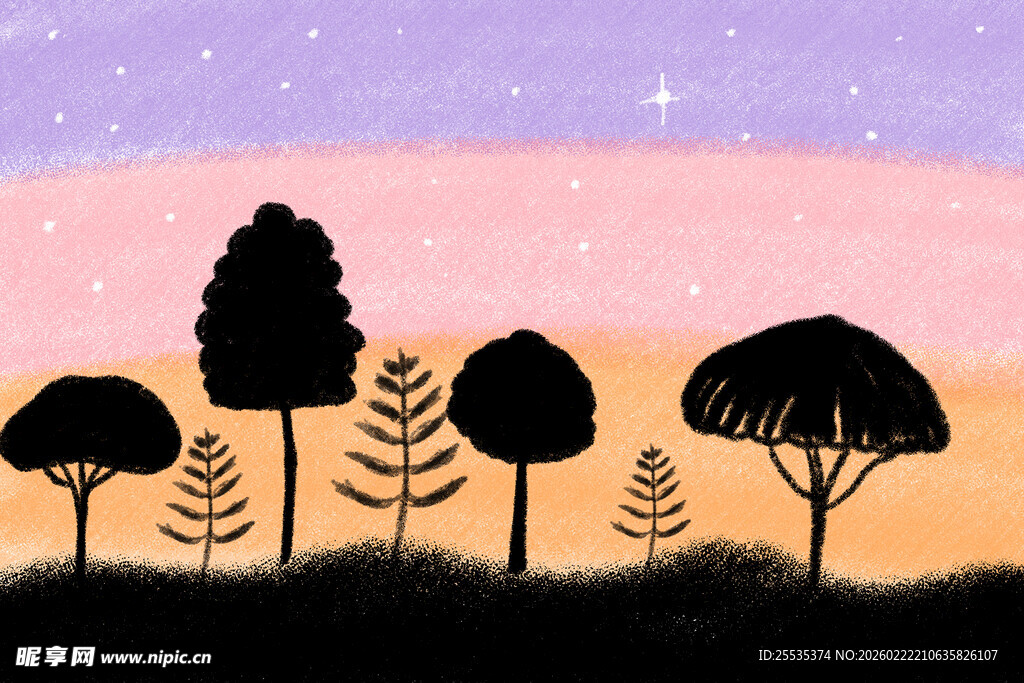 手绘星空背景图