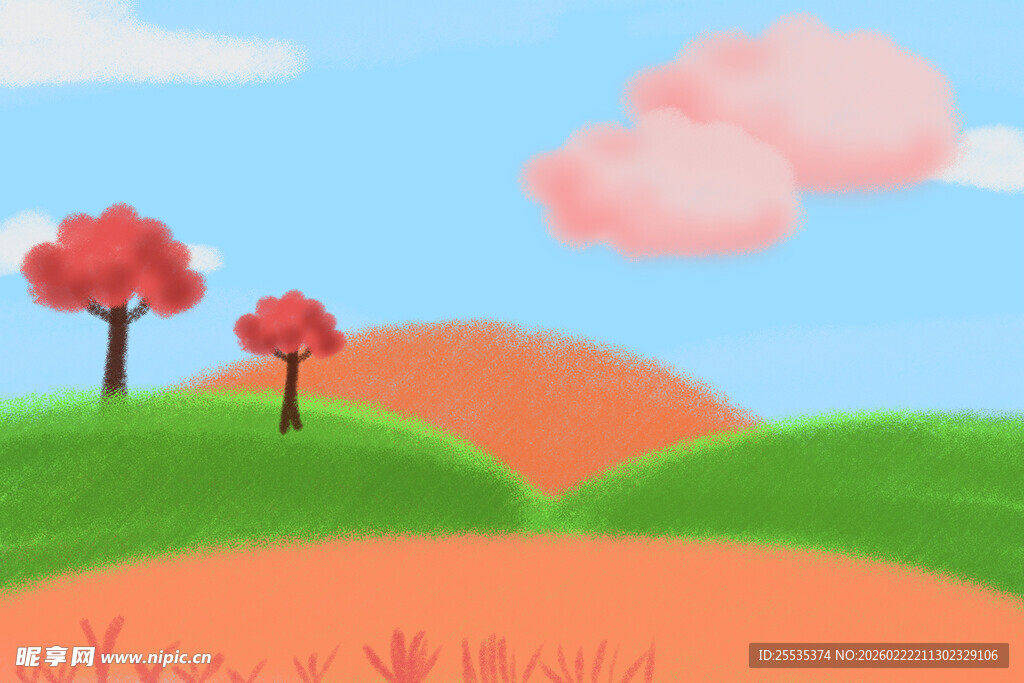 粉色树背景图片