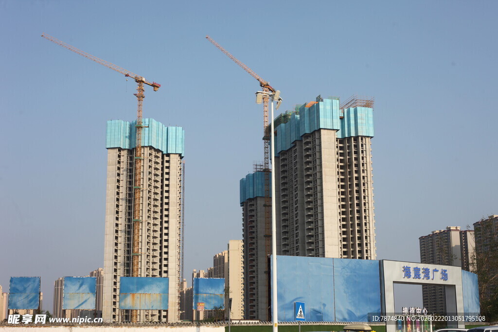 城市在建高楼施工现场