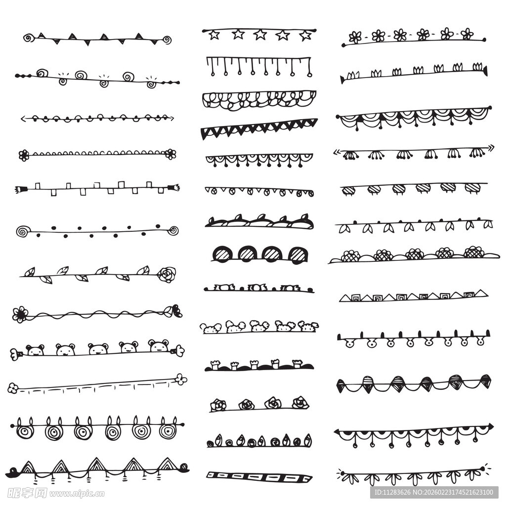 多样手绘线条装饰元素