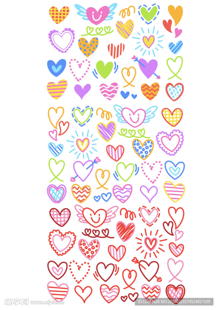 多彩爱心图案素材集合