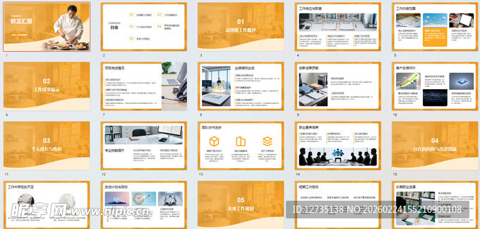 橙色商务风PPT模板展示