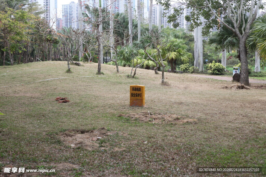 户外林间的黄色箱体场景