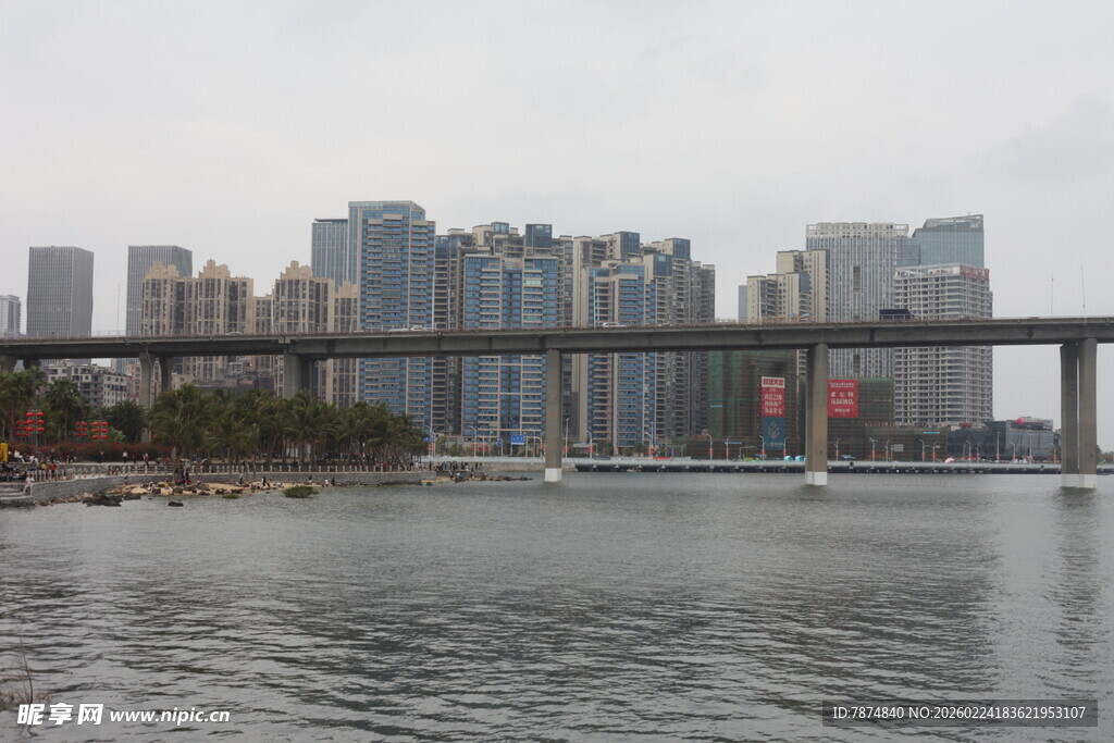 城市江景与桥梁风光