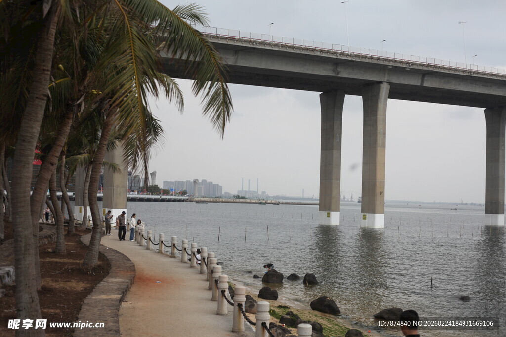 海滨公路旁的休闲场景