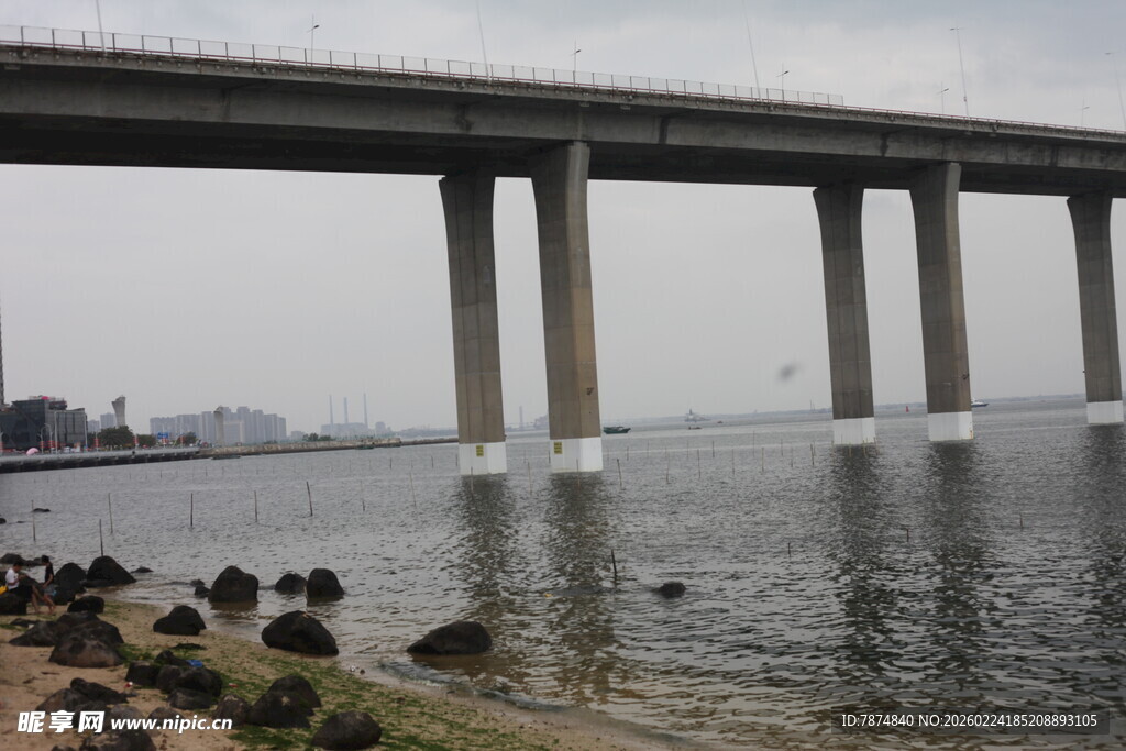 江边大桥壮观景象