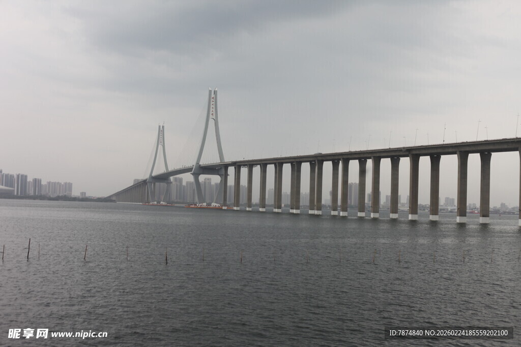 跨海大桥横跨海面