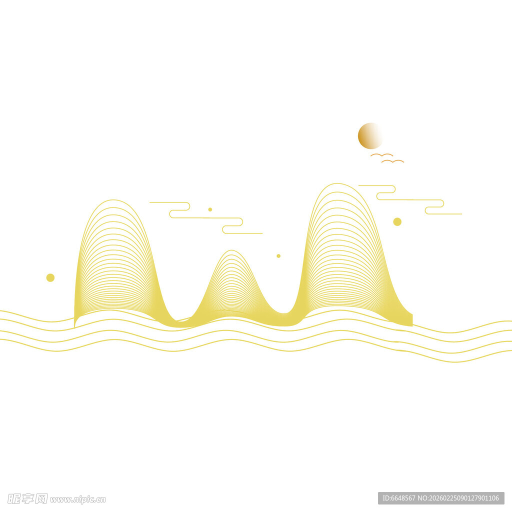 中式山水祥云花纹