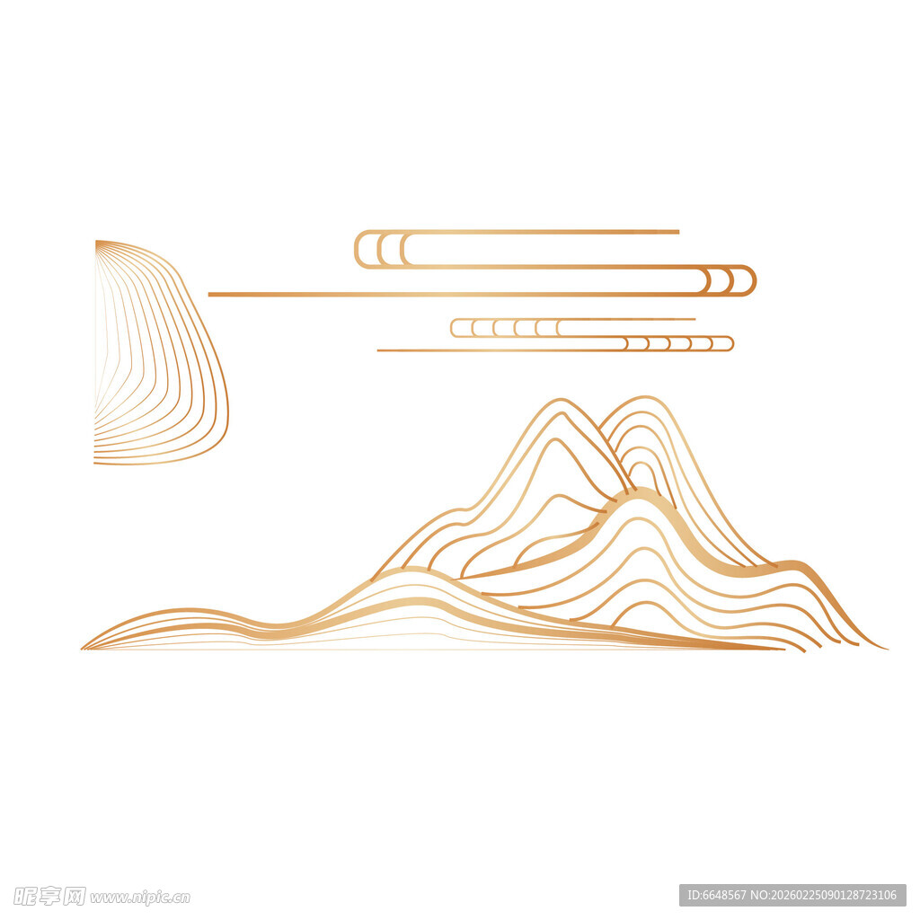 中式山水祥云花纹