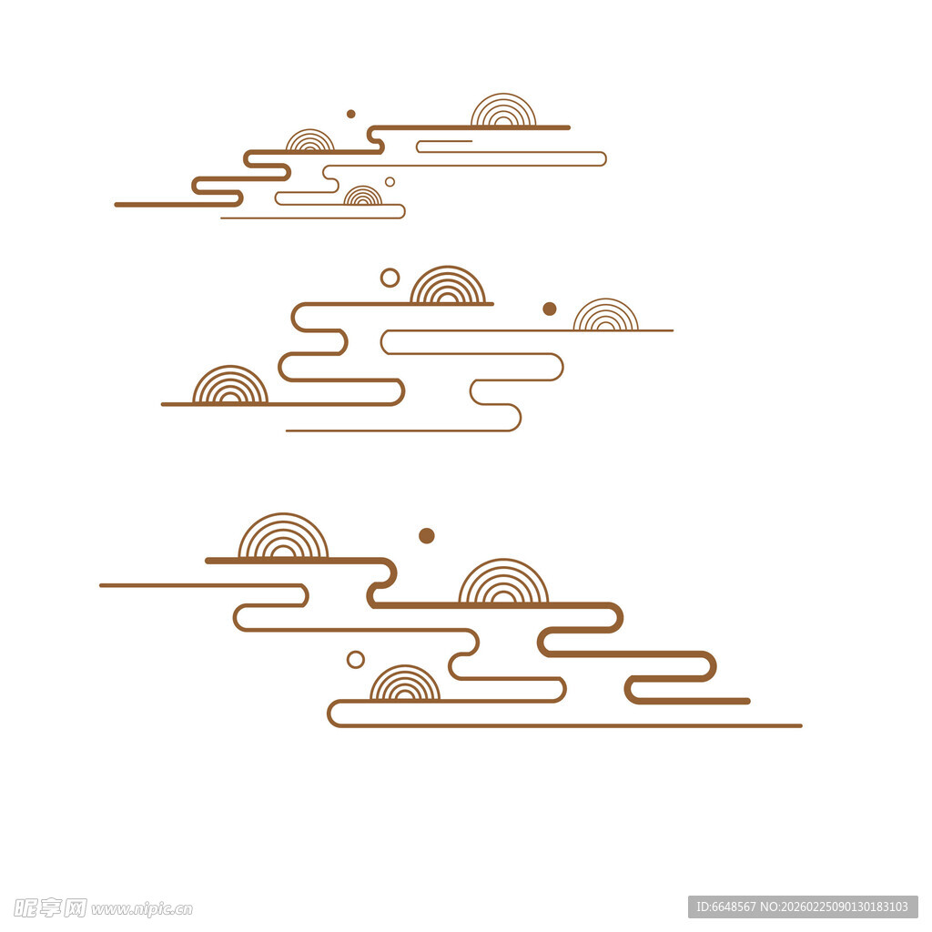 中式山水祥云花纹