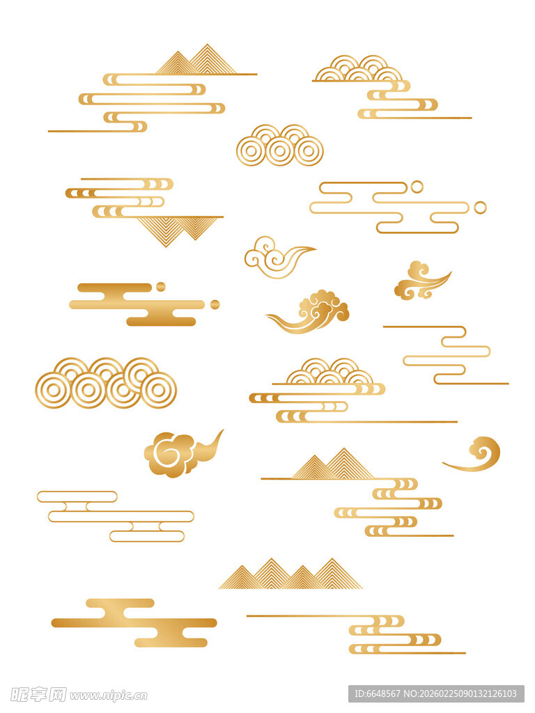 中式山水祥云花纹