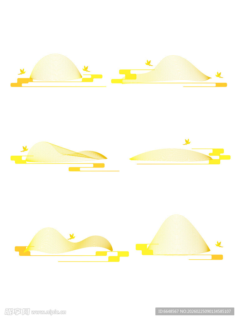 中式山水祥云花纹