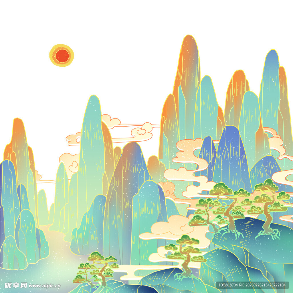 水墨山水间的诗意自然景观