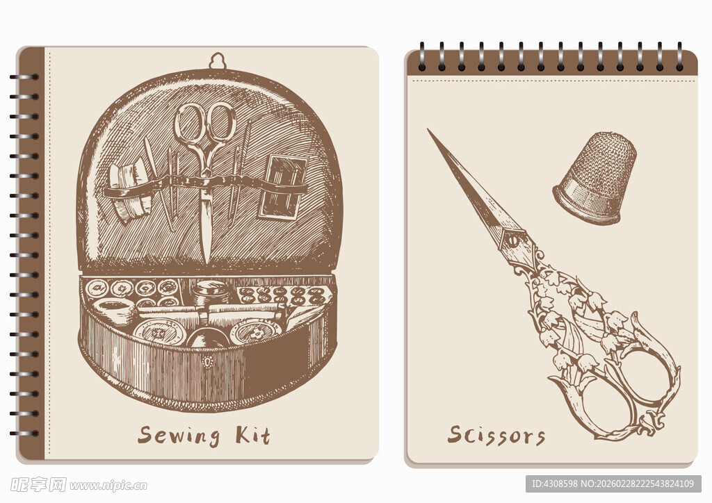 线圈本 复古做针线盒