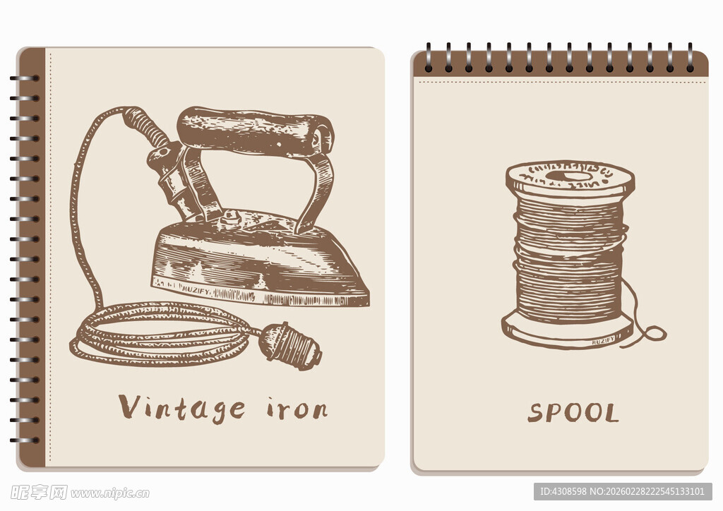 线圈本 复古熨斗 线轴