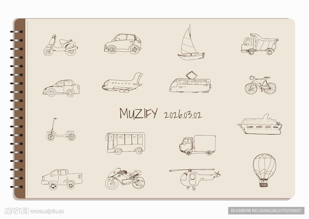 线圈本 16款入交通工具手绘稿