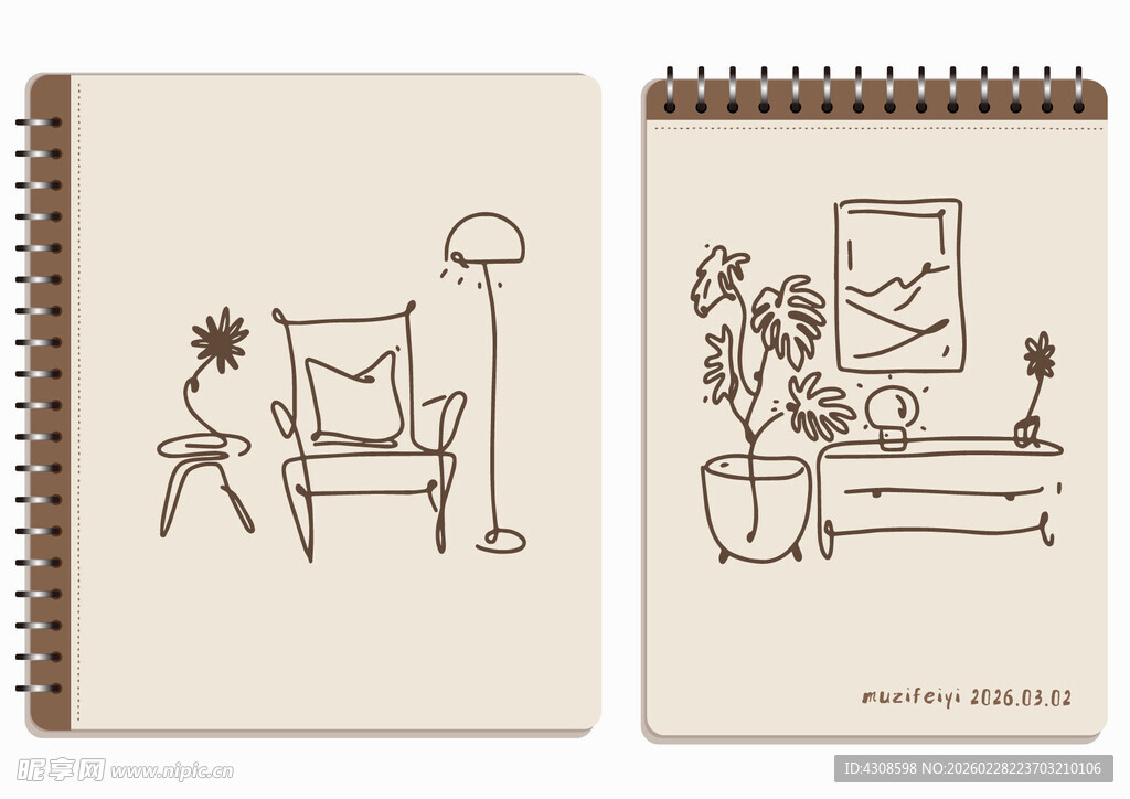 线圈本 家居插画